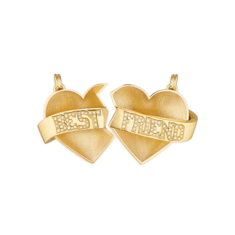 Набор Best Friends из двух золотых подвесок с бриллиантами 1