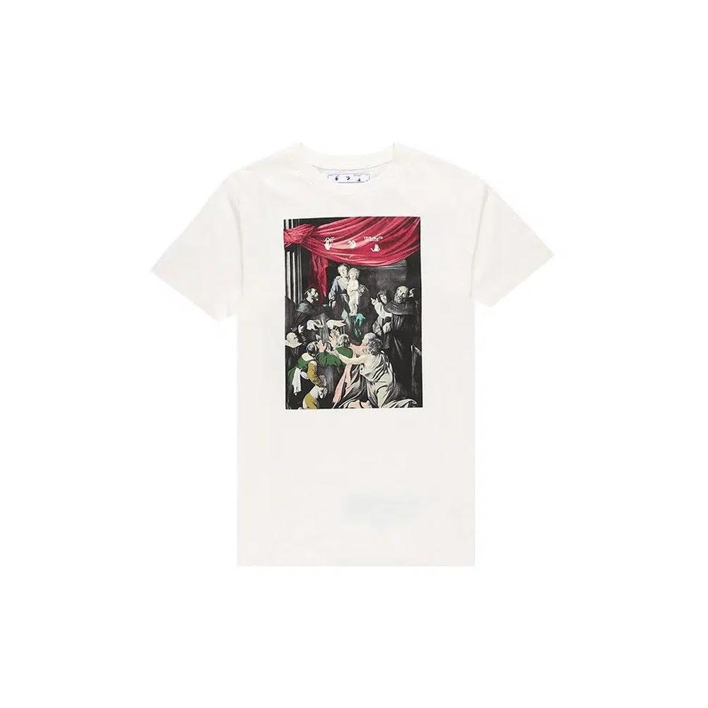 Футболки Off-White Caravaggio Paint Slim Tee 'White/Black' 1
