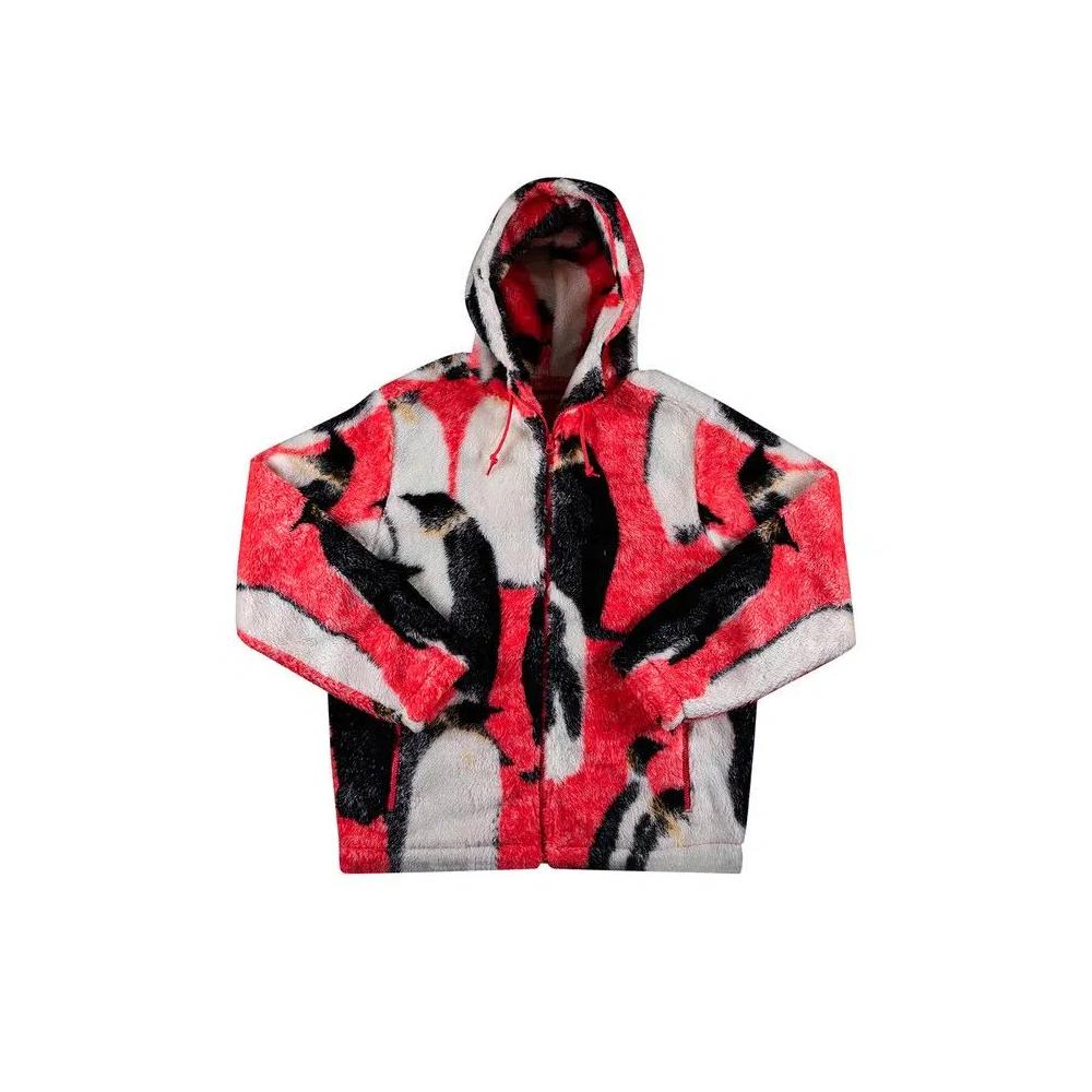 Флисовая куртка Supreme Penguins с капюшоном 'Розовый' 1