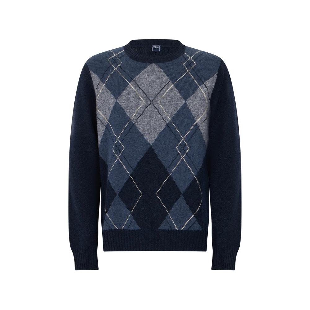 argyle-intarsia cashmere sweater 1