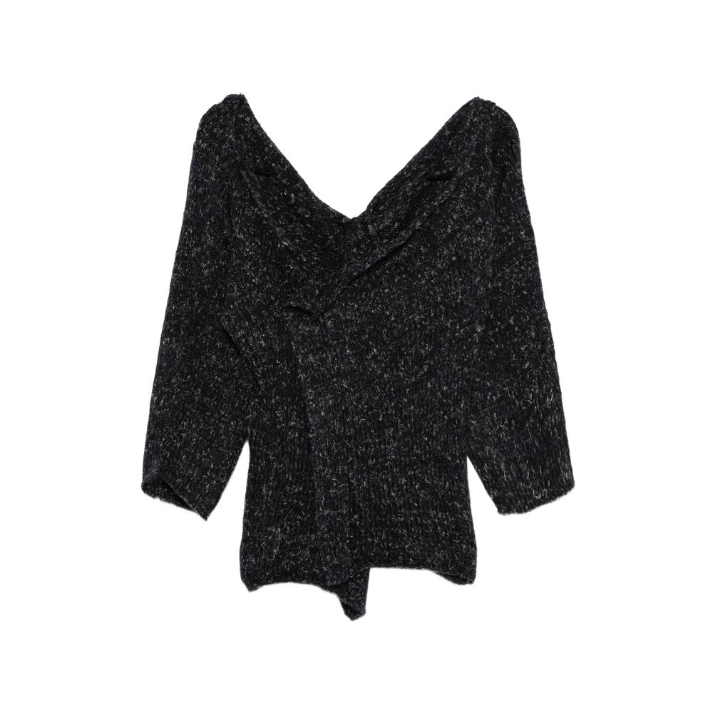 melange-effect asymmetric sweater 2