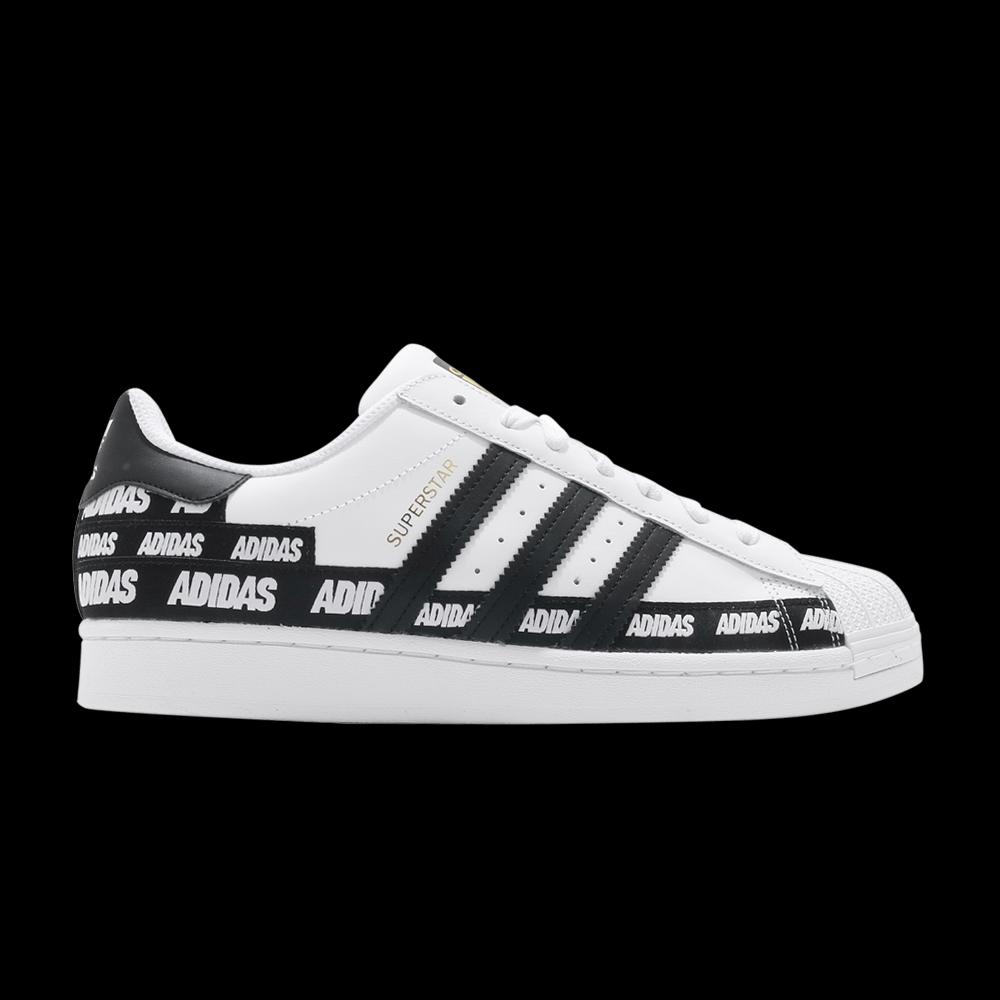 Кроссовки Adidas Superstar 'Wordmark Heel Stripe - White Black' 1