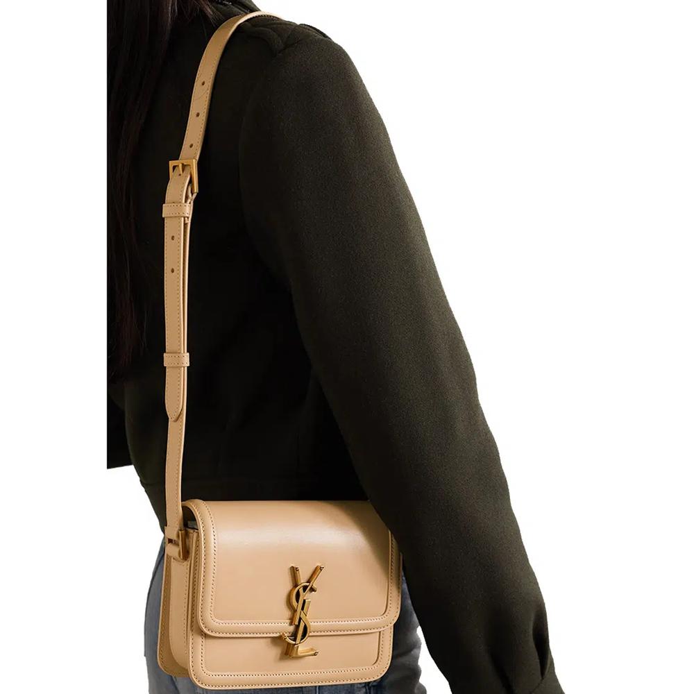 YSL Solferino маленький сатчел в коробке из кожи Saint Laurent Tan 6343060SX0W 4