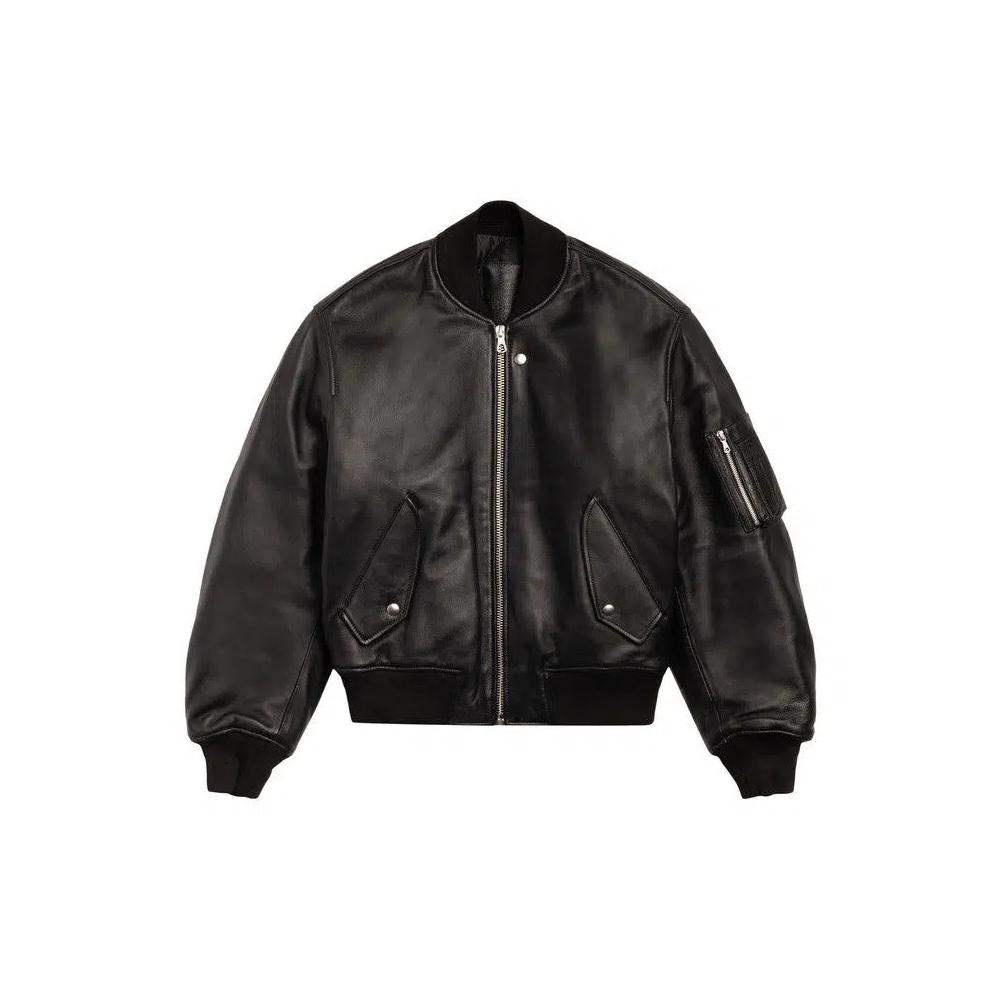 Верхняя одежда Stussy Leather Built Bomber 'Black' 1