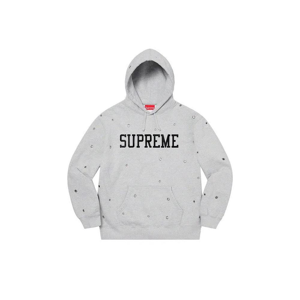 Худи Supreme Eyelet Hooded Sweatshirt 'Heather Grey' 1