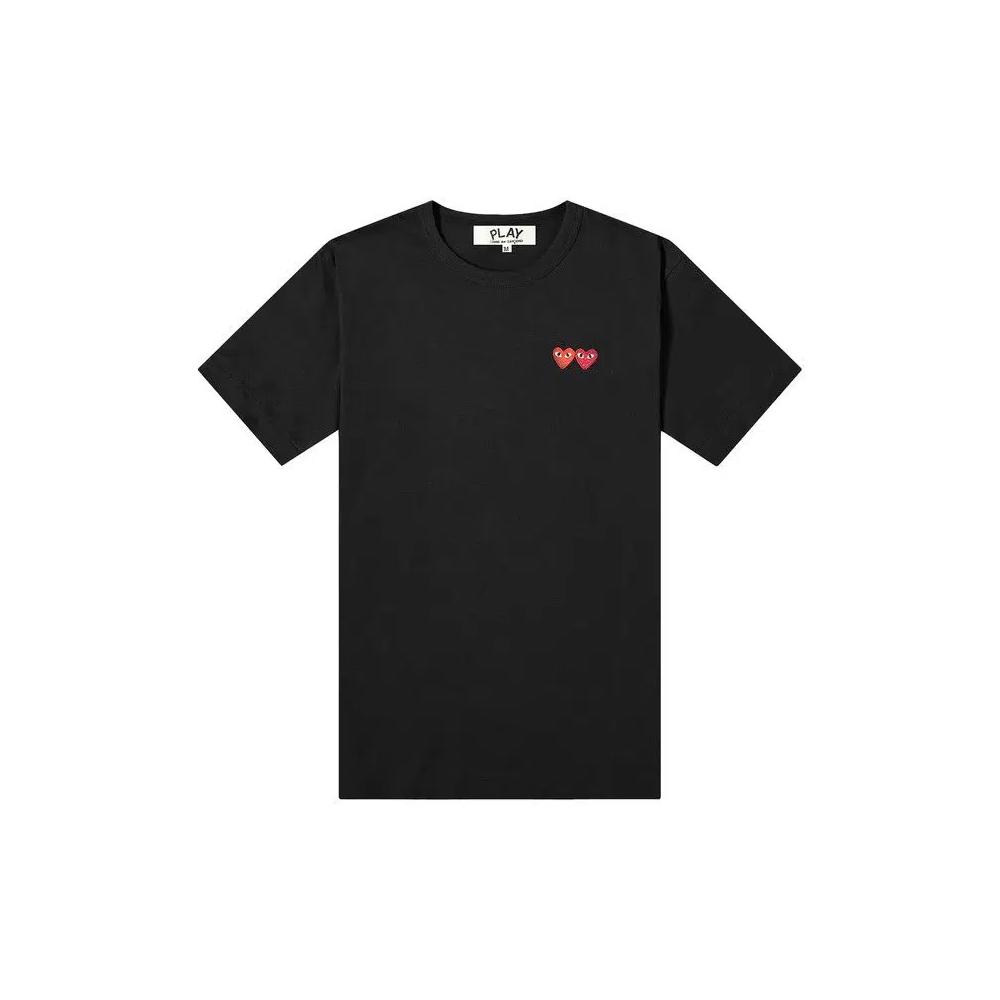 Футболки Comme des Garçons PLAY Double Heart Tee 'Black' 1