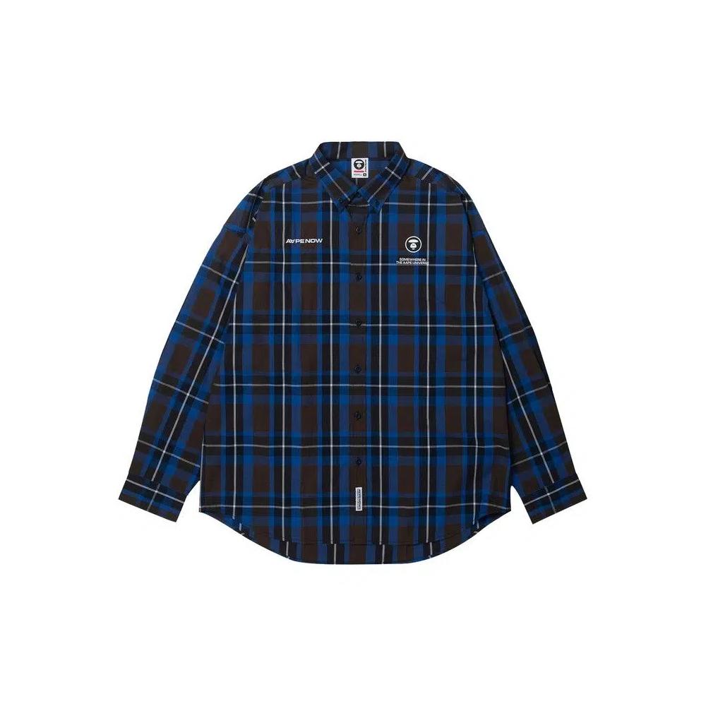 Рубашки и топы AAPE Moonface Check Shirt 'Brown/Navy' 1