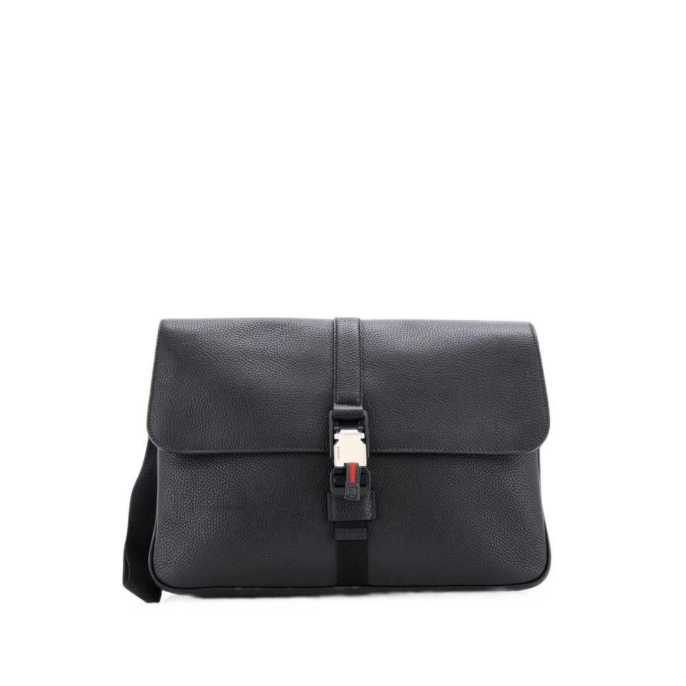 Web Buckle Wristlet Briefcase Leather business bag 1