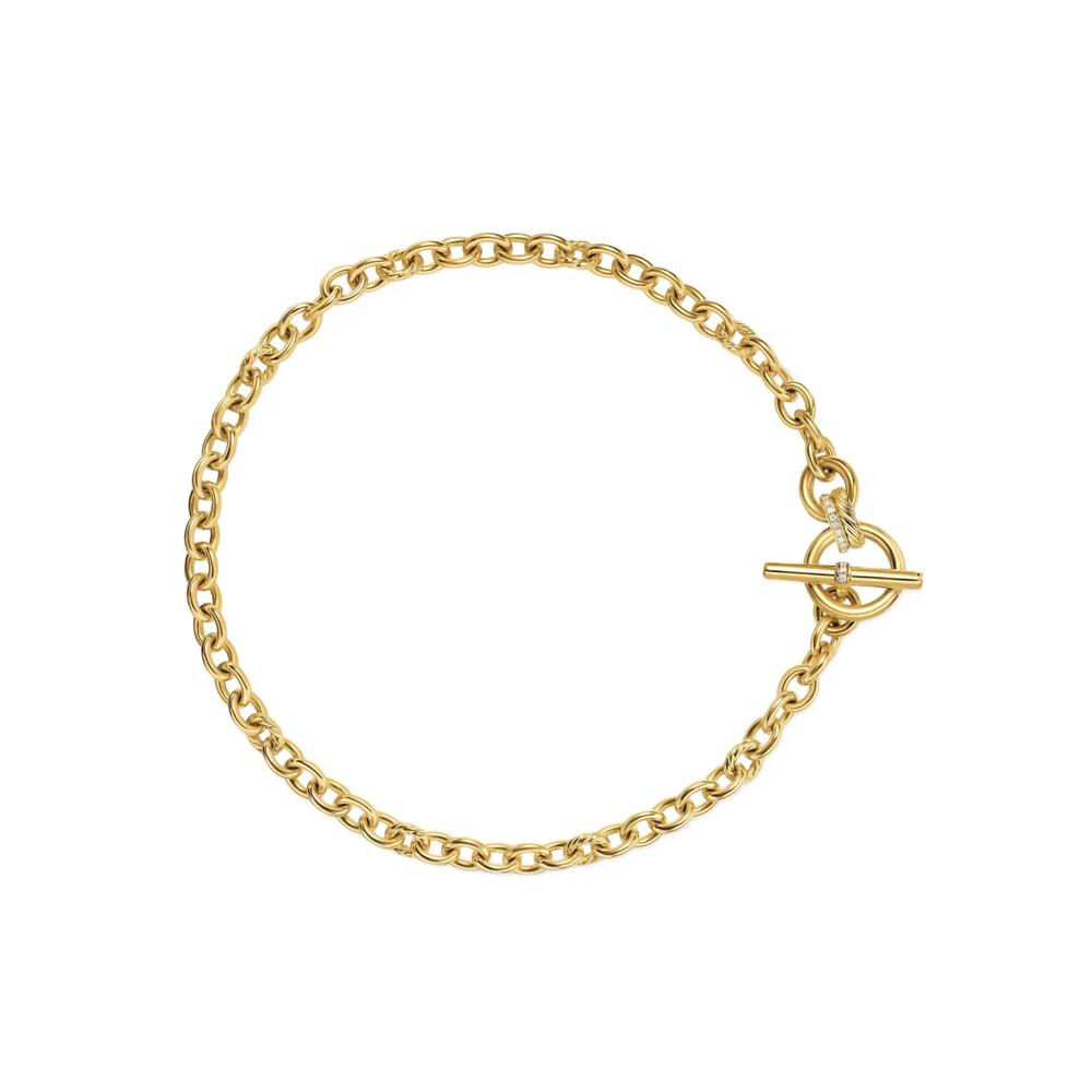 Колье DY Mercer® Petite Toggle Chain из желтого золота с бриллиантами 1