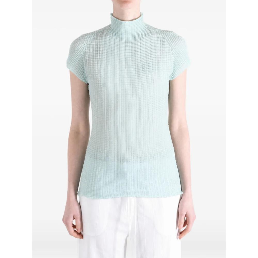 Плиссированный топ Wooly Pleats-68 с высоким воротником 2