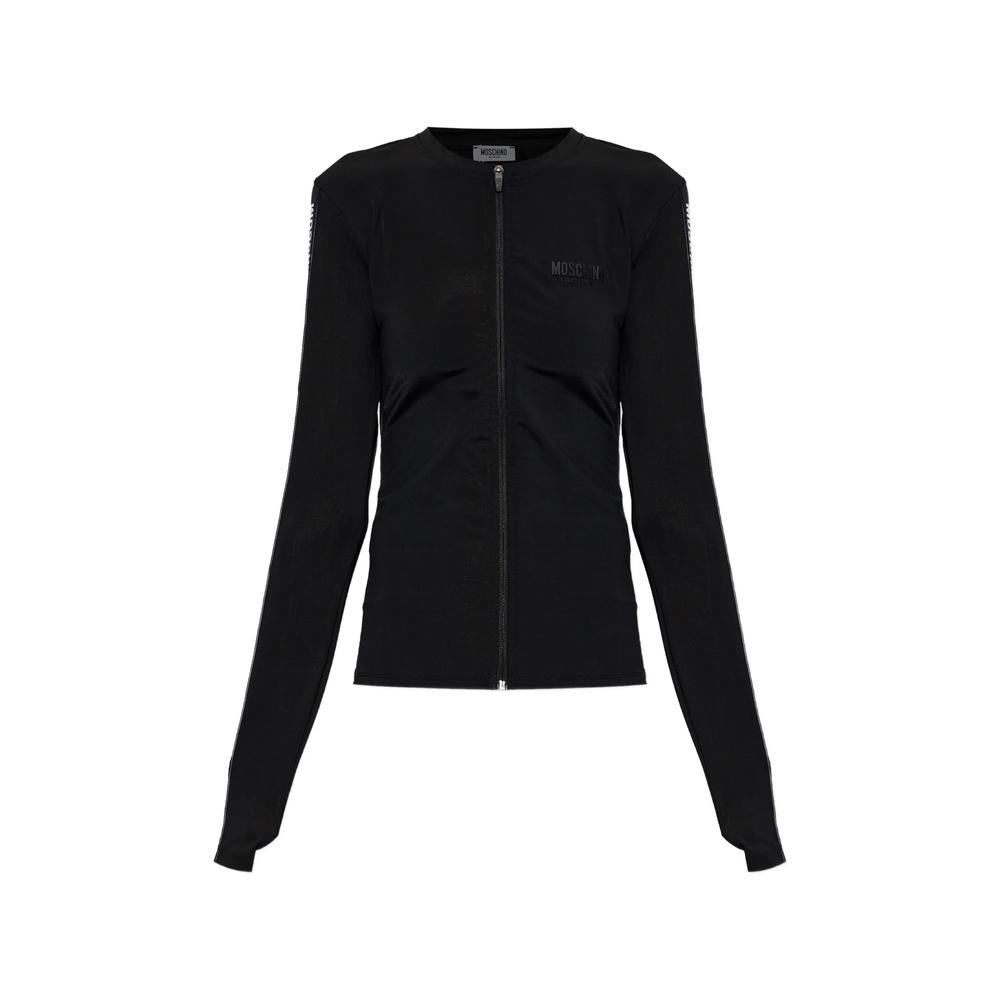 logo-tape zip-up sweatshirt 1