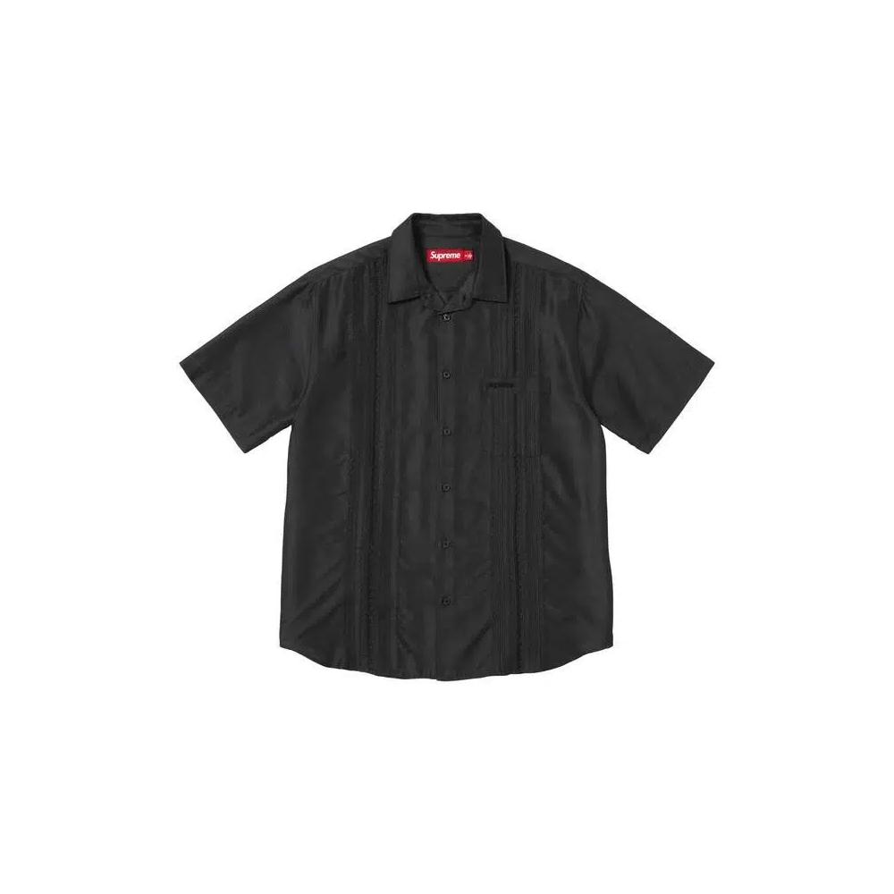 Рубашки и топы Supreme Pintuck Short-Sleeve Shirt 'Чёрный' 1