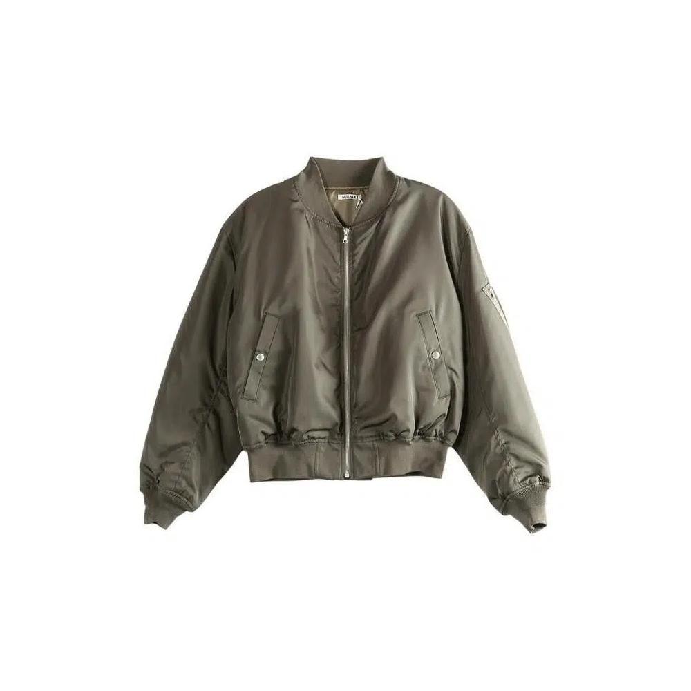 Бомберы Auralee High Density Silk Twill Flight Blouson «Темно-оливковый» 1