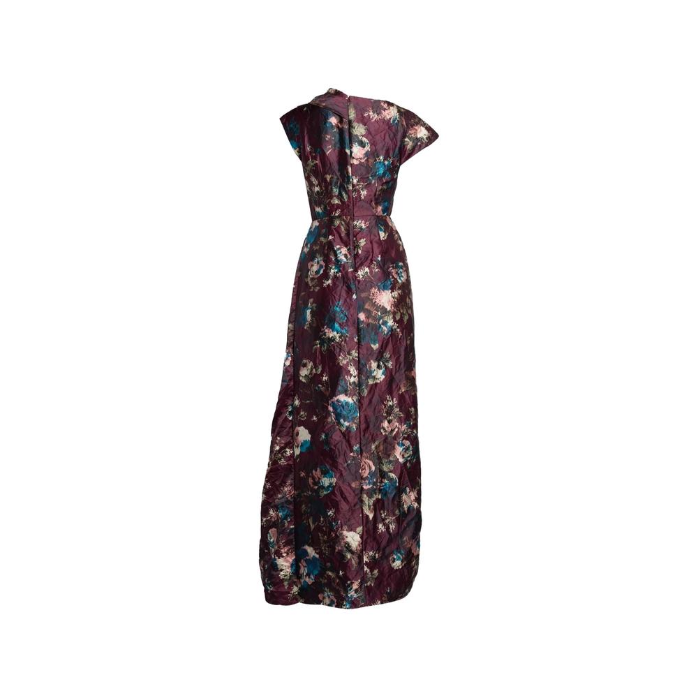 floral-print draped gown 2