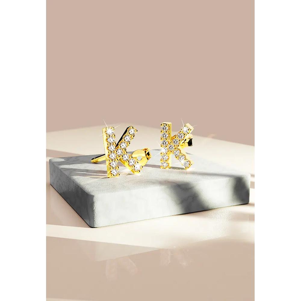 Серьги-буквы Glamour из стерлингового серебра 925 пробы, золото 2