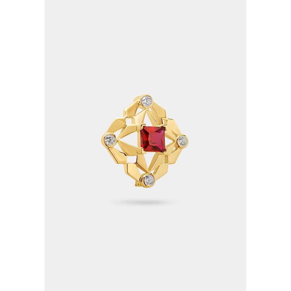 Брошь Liana Mirage Red Corundum с покрытием 18K 2