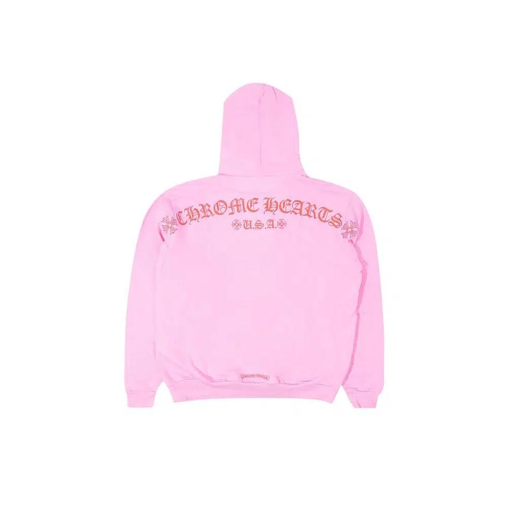 Худи Chrome Hearts T Bar Logo Hoodie 'Pink/Red' 2