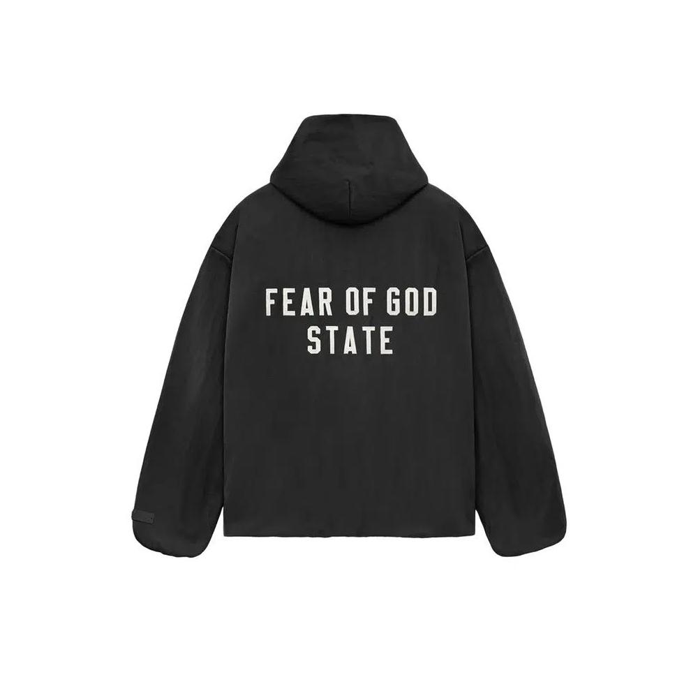 Куртки-тренчкоты Fear of God Essentials Textured Nylon Hooded Coaches Jacket 'Black' 2