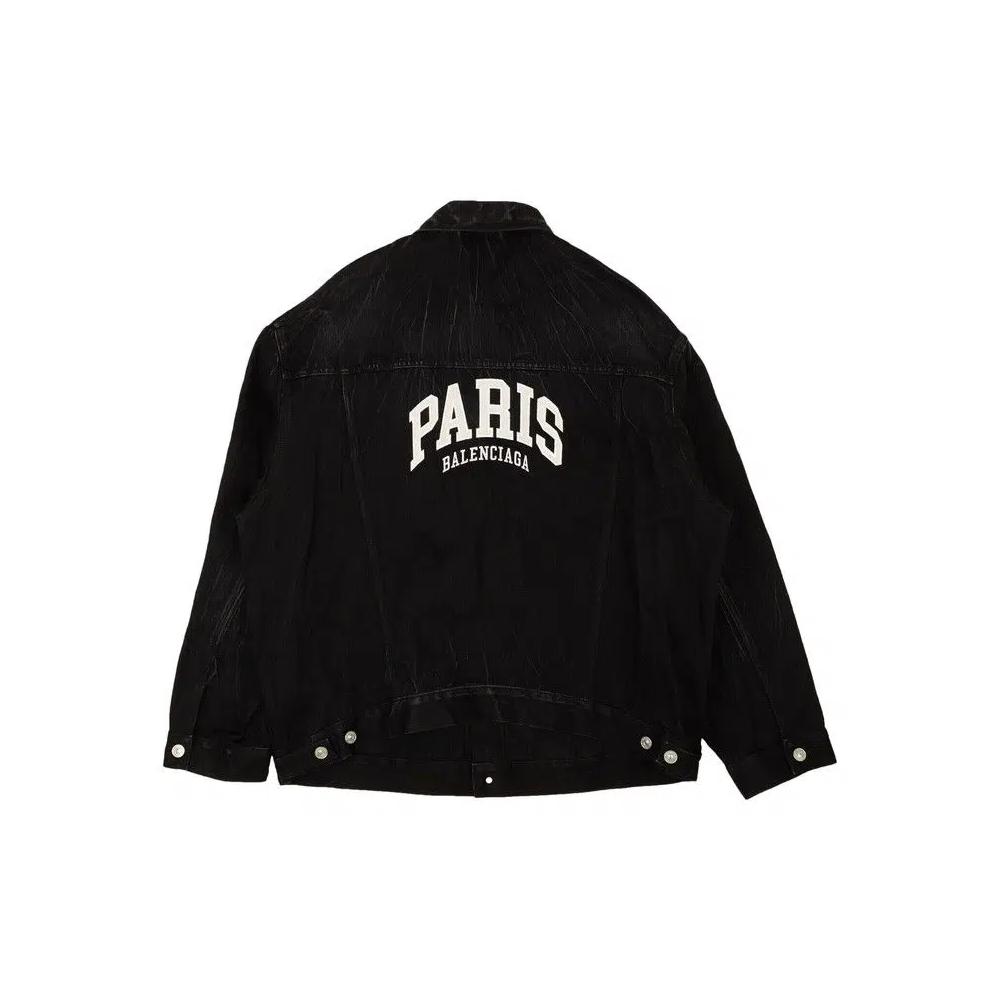 Джинсовые куртки Balenciaga Paris Oversized Denim Jacket 'Black' 2