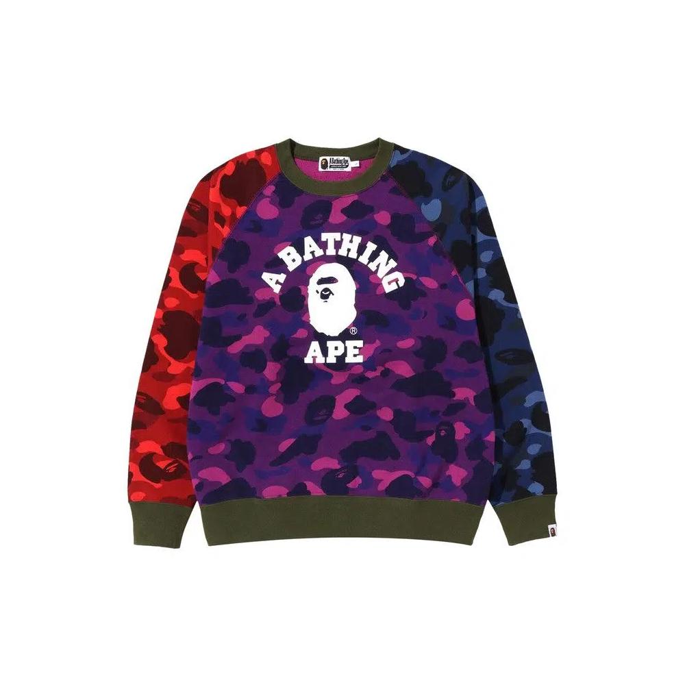 Свитшоты BAPE Crazy Camo Relaxed Fit College Crewneck «Multicolor» 1