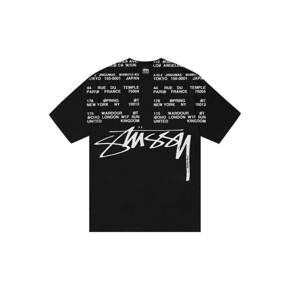 Футболка с коротким рукавом Stussy Locations Tee Pigment Dyed 'Black' 1