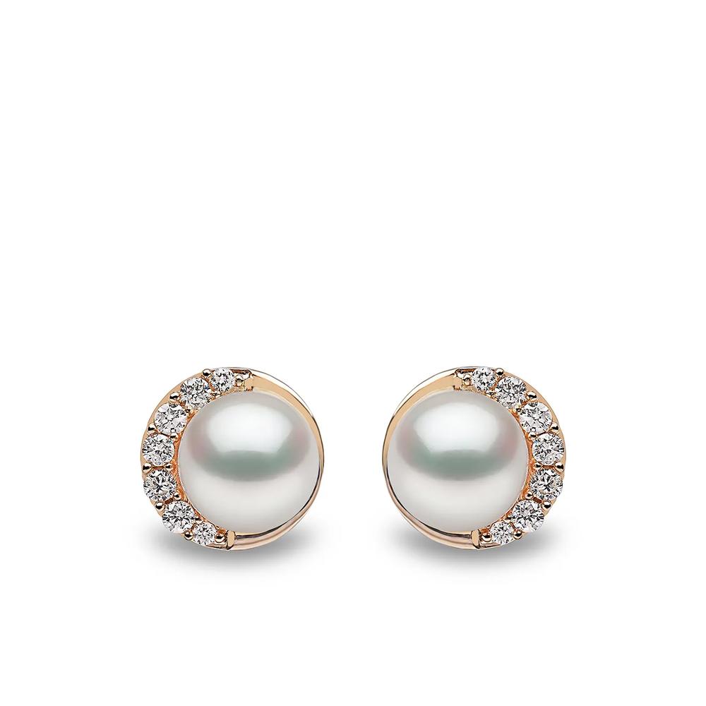 Серьги Trend из желтого золота с жемчугом и бриллиантами 1