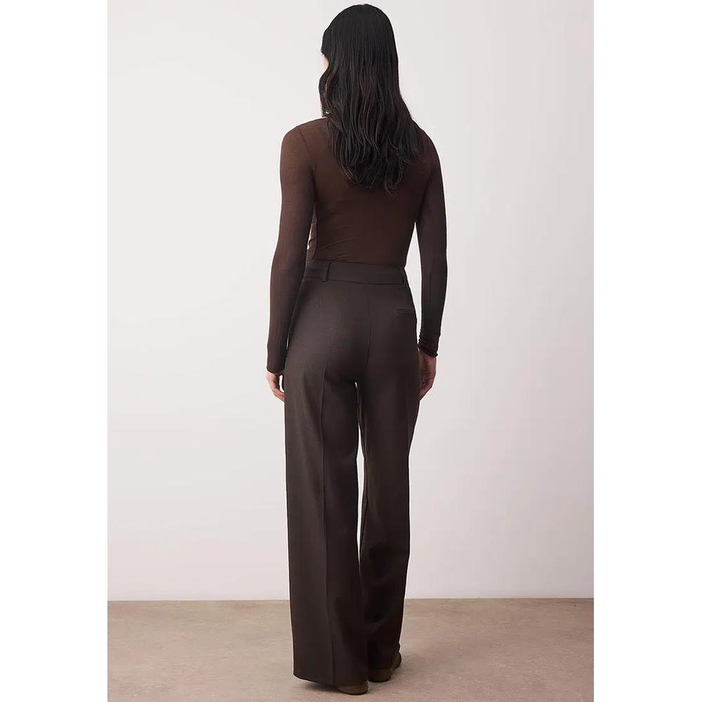 Коричневые плотные текстурированные/зимние широкие плетеные брюки Twoaw26Pl16 2