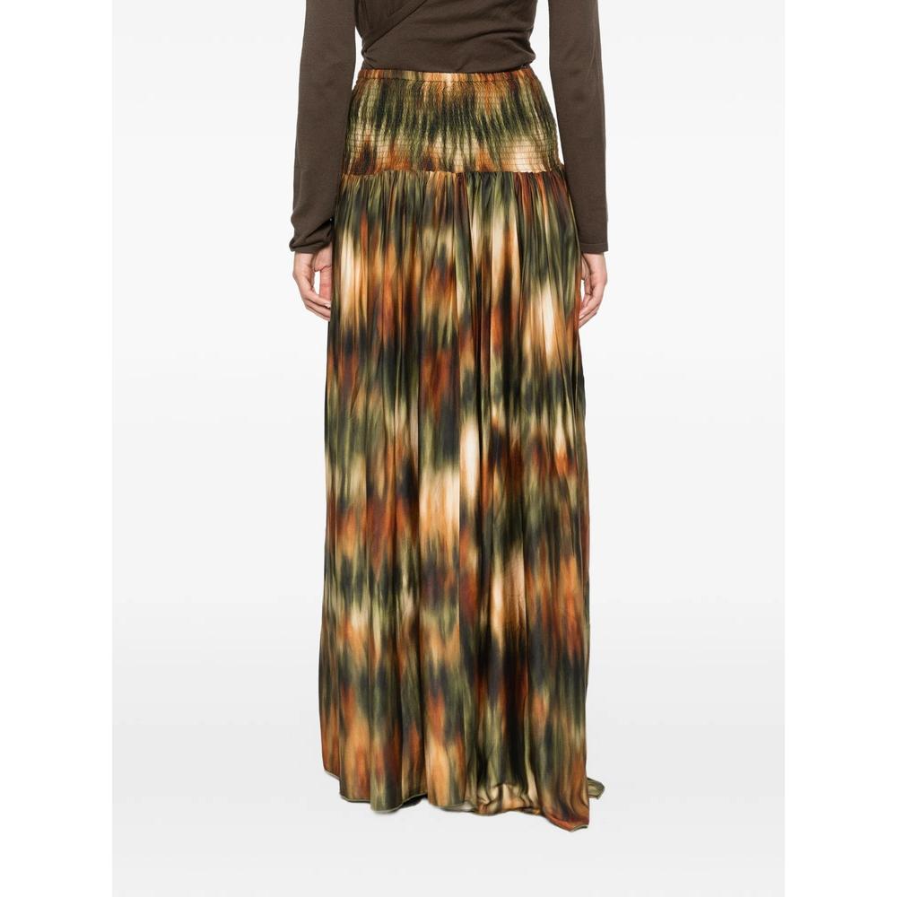 abstract-print smocked-waist maxi skirt 4