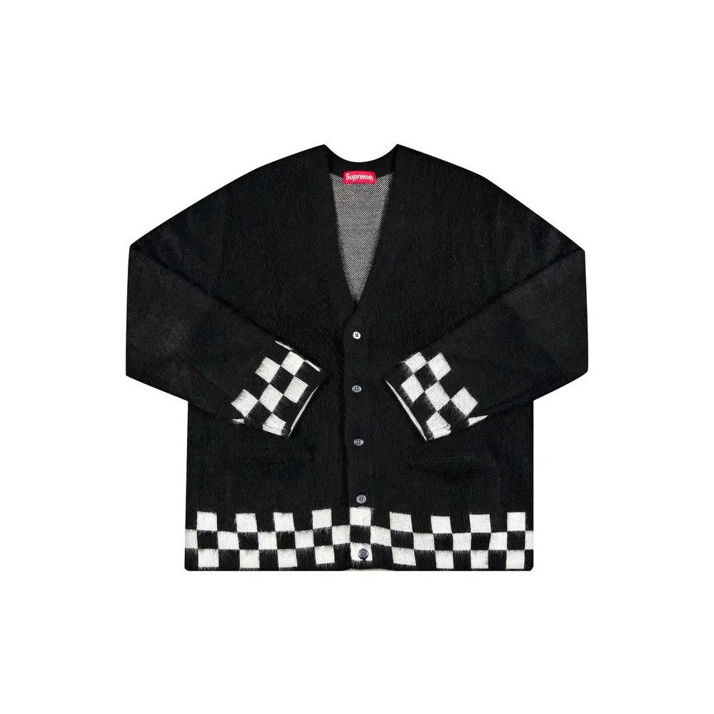 Кардиганы Supreme Brushed Checkerboard Cardigan 'Черный' 1
