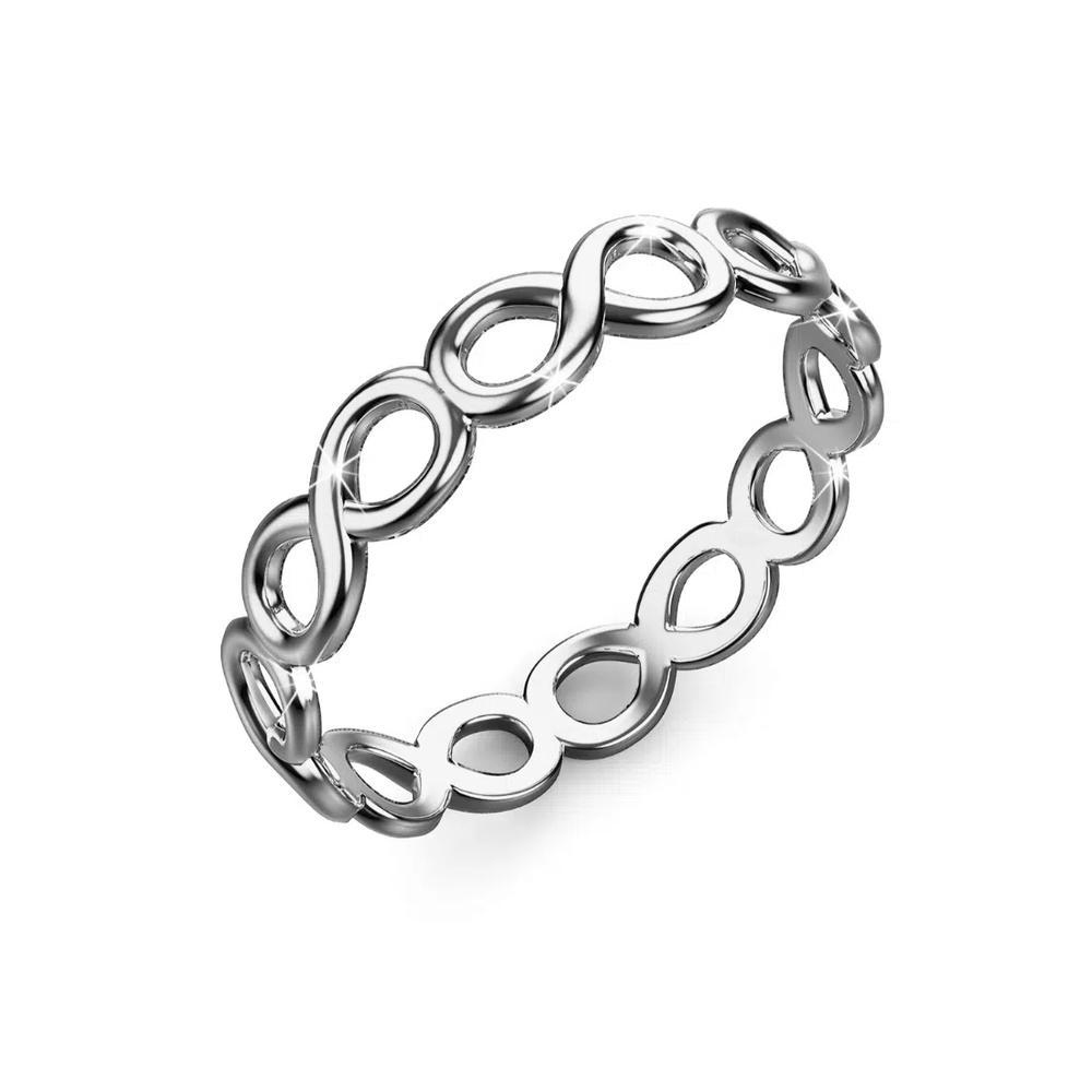Сплошное серебряное кольцо для стекинга Infinity 925 пробы 1