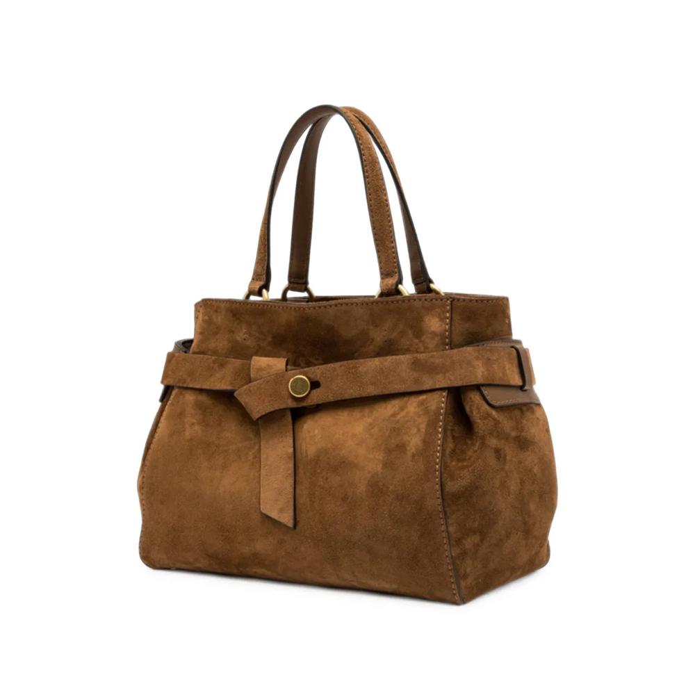 medium Miranda belted suede tote bag 3