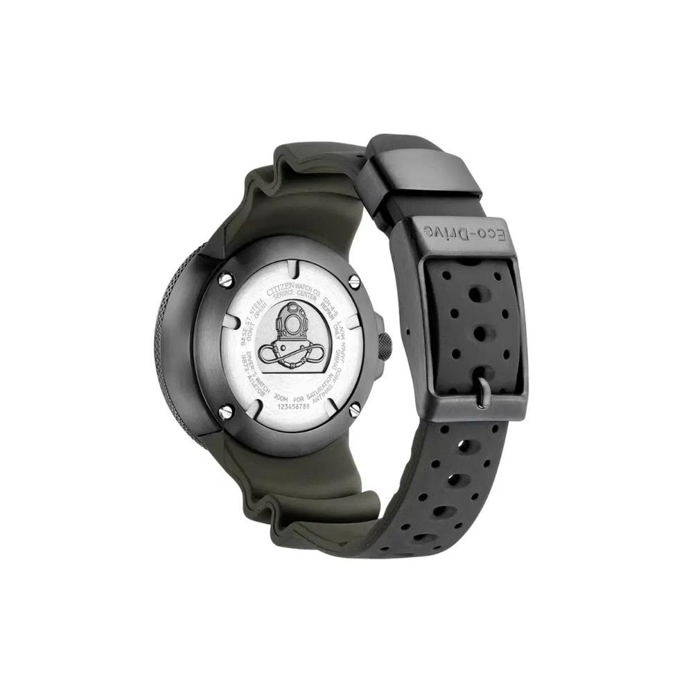 Citizen Promaster Professional Diver 300m EcoZilla светящийся циферблат черный полиуретановый ремешок Eco-Drive BJ8055-04X 3