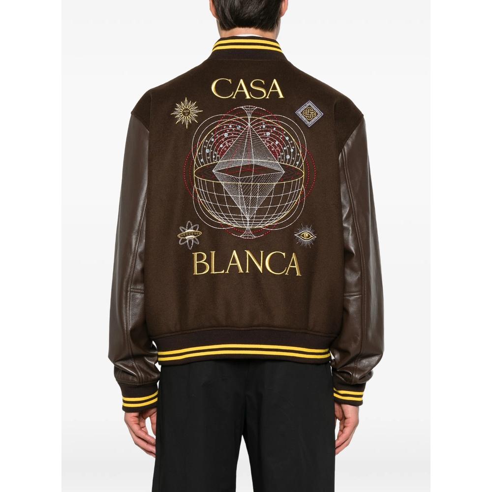logo-embroidered panelled jacket 4