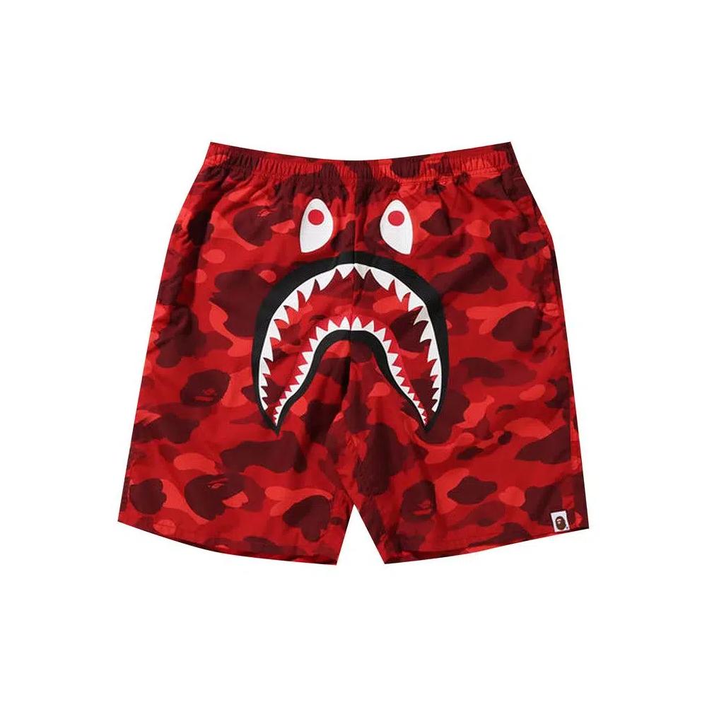 BAPE Color Camo Shark Beach Shorts 'Красный' 1