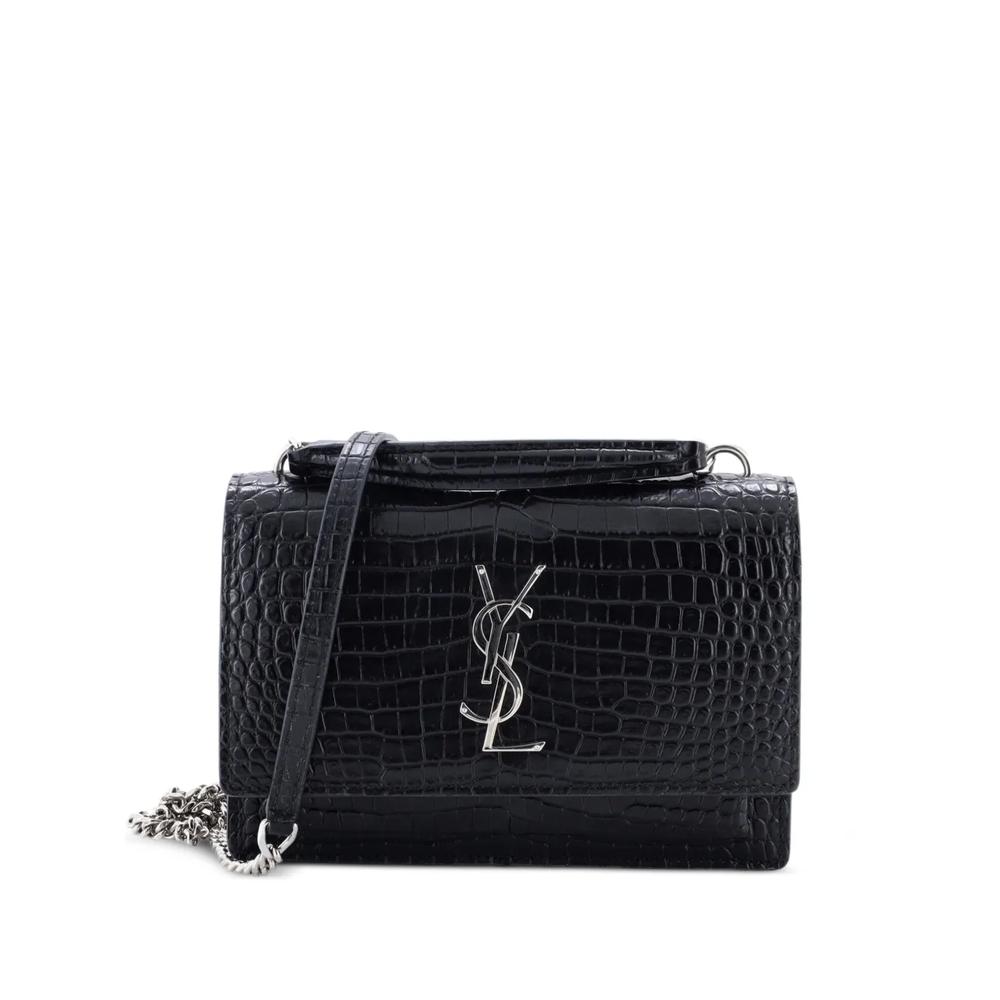 Сумка через плечо Sunset Top Handle Chain Wallet с тиснением под кожу крокодила 1