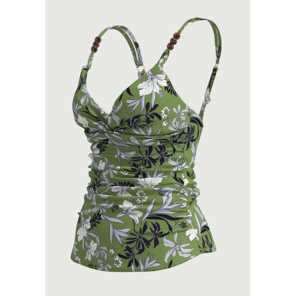 Танкини Wild Hibiscus с чашками Plus Cup, морской зеленый 3