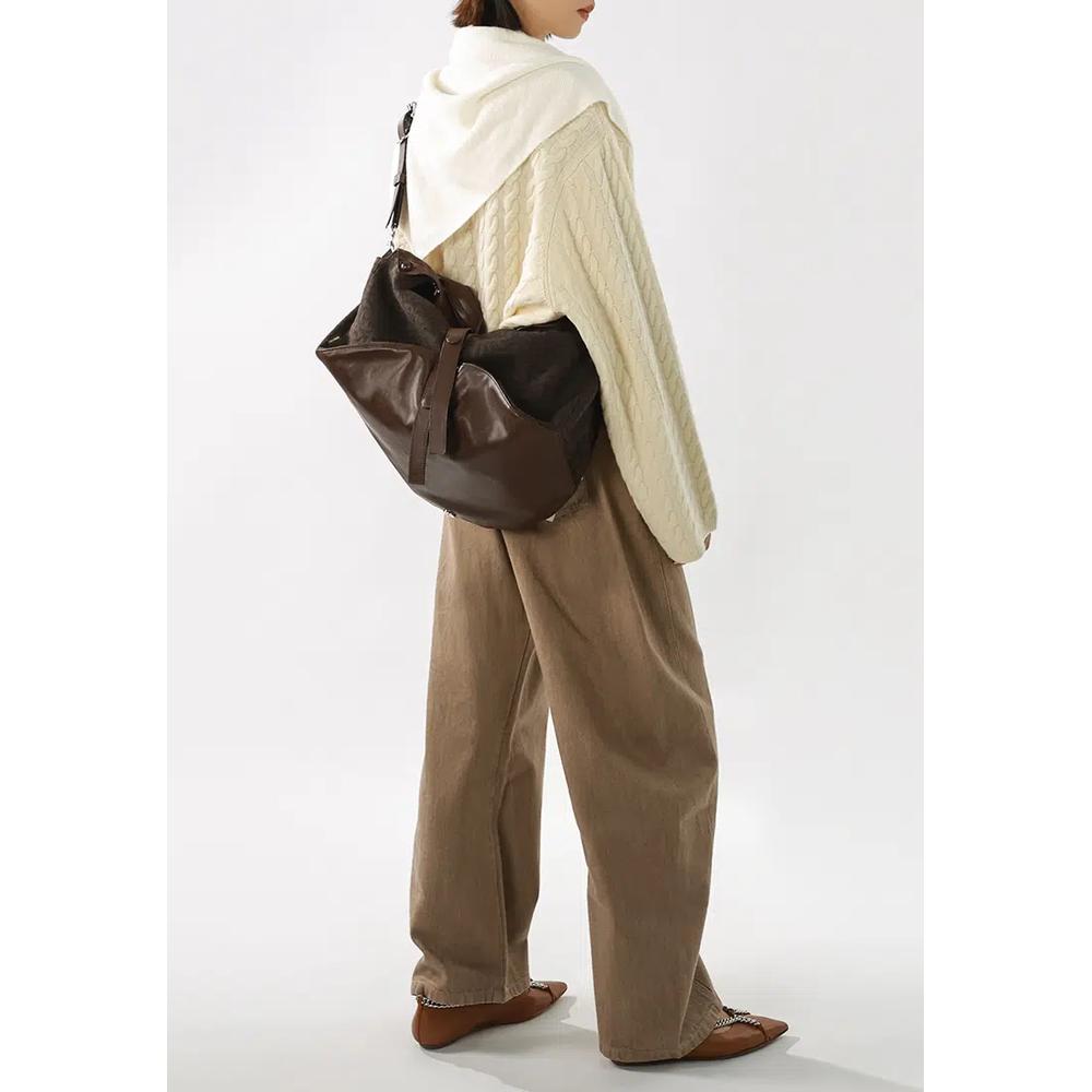 Phloem Origami Fold Hobo Bag - Какао 3