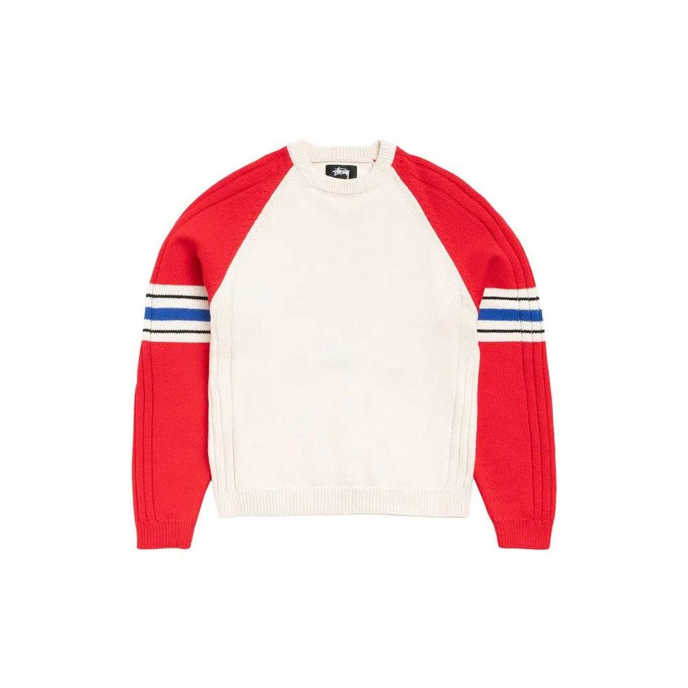 Свитеры Stussy Stripe Raglan Crew 'Red' 1