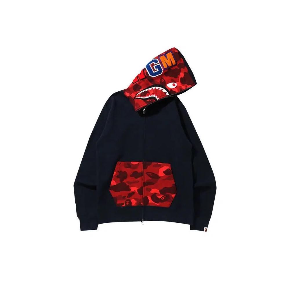 Молнии BAPE Color Camo Shark Full Zip Hoodie 'Navy' 1