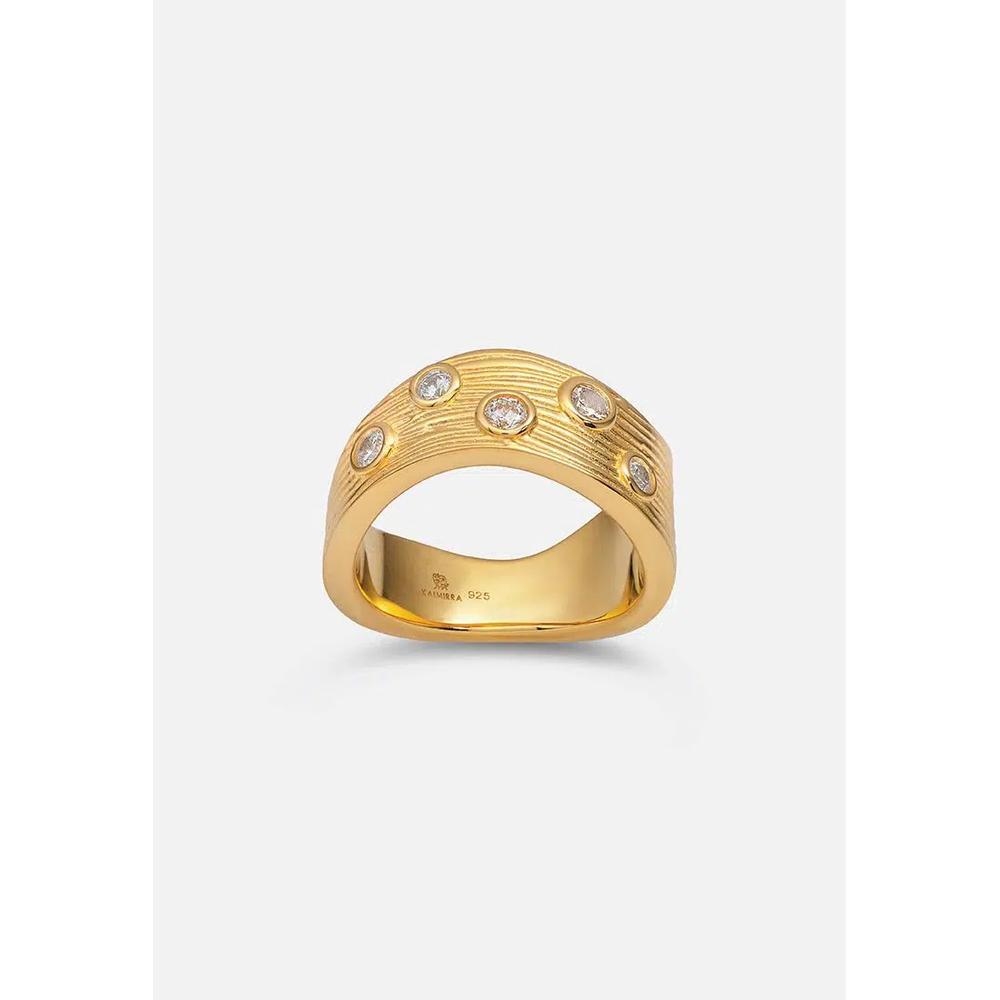 Соленый пари Много-камней кольцо (покрытие 18K золотом) 1