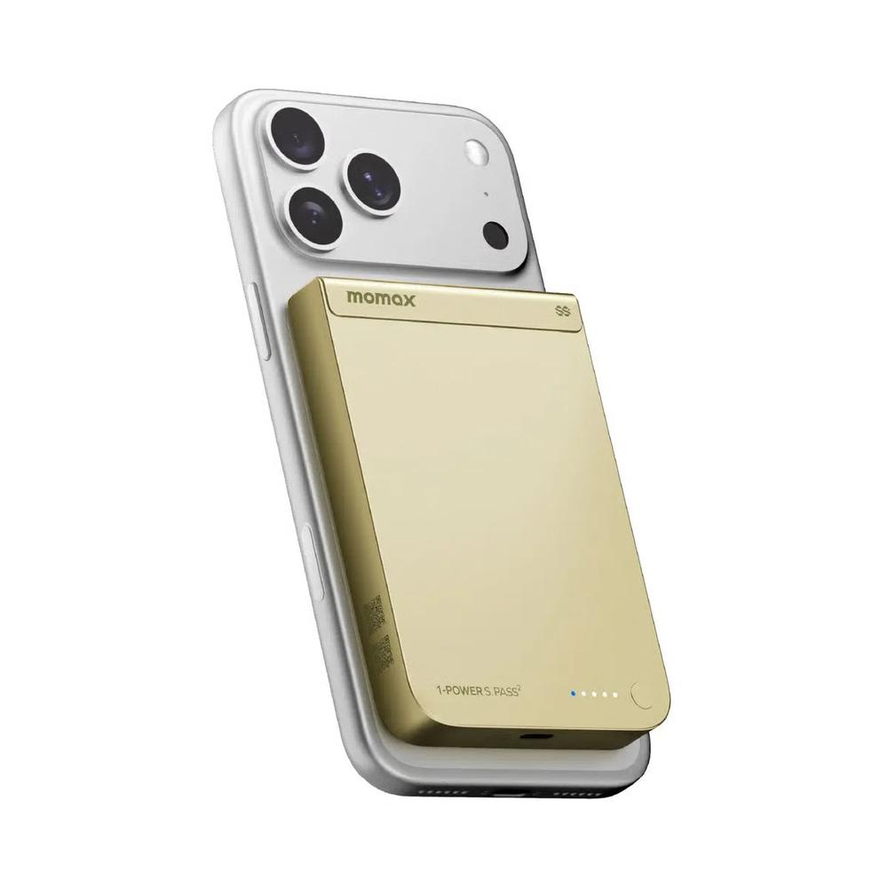 Momax 1-Power S.Pass² 10000mAh Qi2 магнитный пауэрбанк - желтый 4