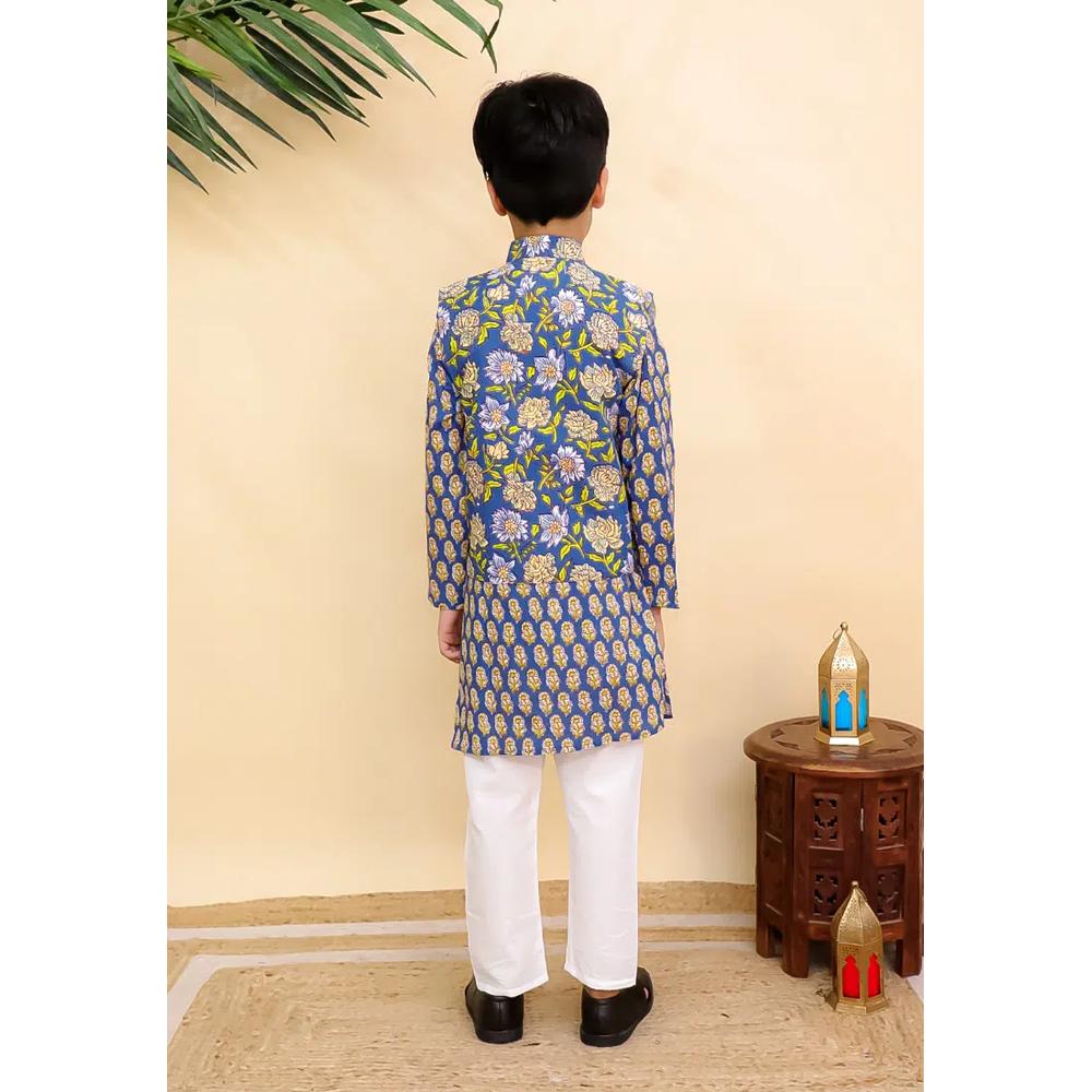 The Mom Store Blaze Boys Jacket And Kurta Pajama Set - Синий 6