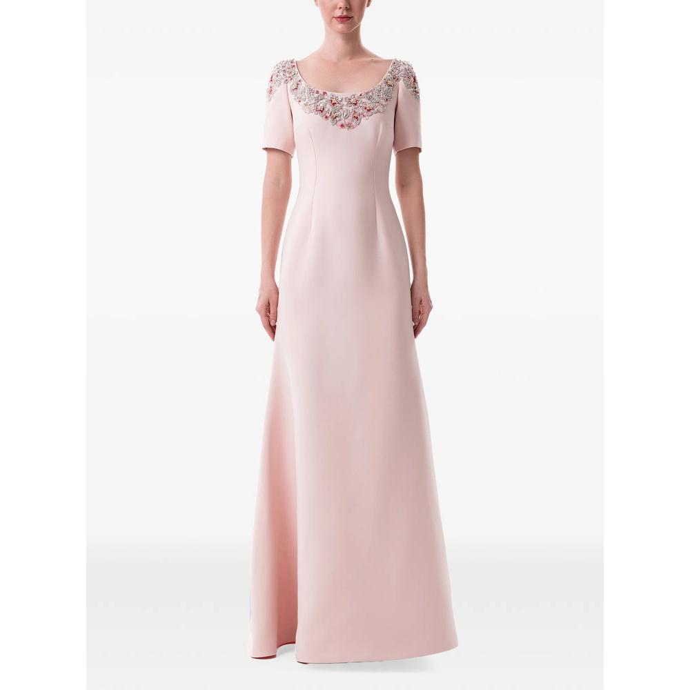 floral-embellished scoop-neck maxi dress 1
