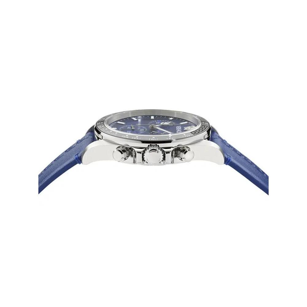 Часы Versace Greca Chrono Wave Leather Watch «Нержавеющая сталь» 3