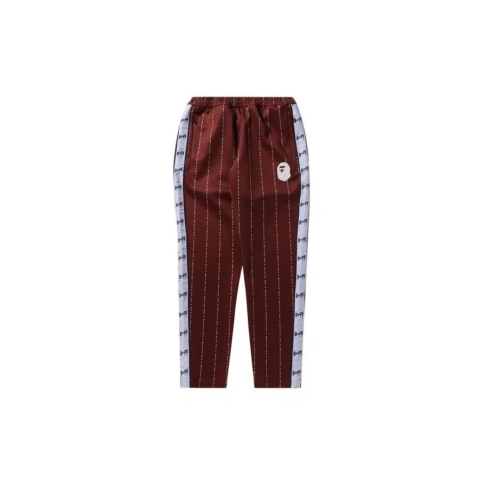 Низ BAPE Text Stripe Jersey Брюки 'Brown' 1