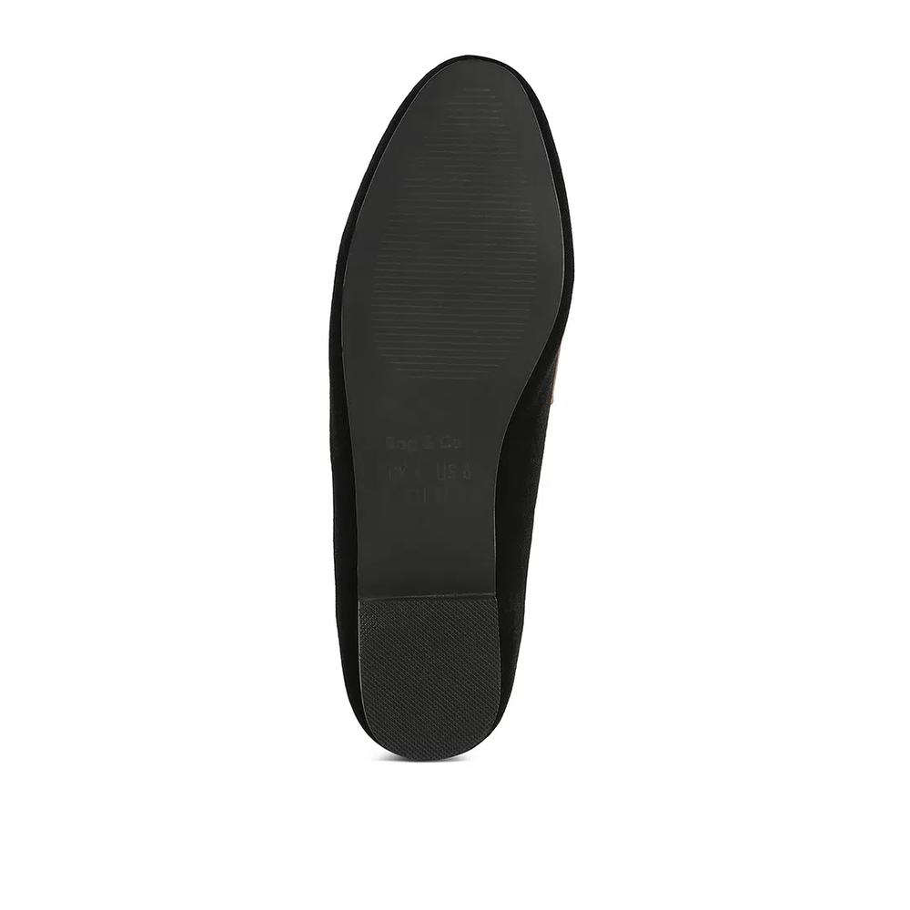 Лоферы Penny Strap из велюра черные 7