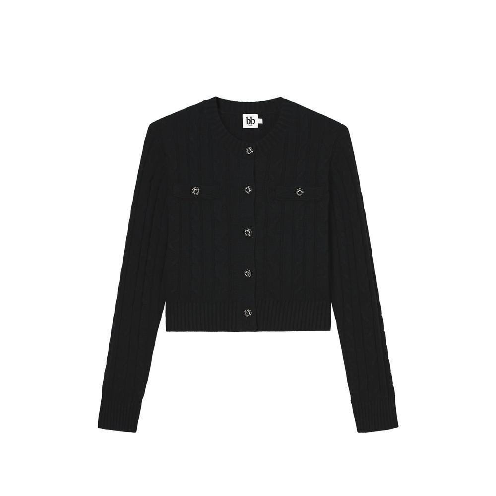 cable-knit button-up cardigan 1