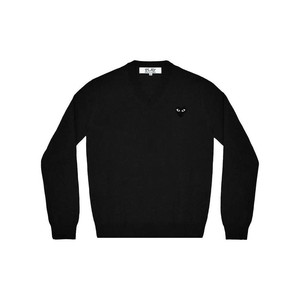 Свитеры Comme des Garçons PLAY Heart V-Neck Pullover «Black» 1