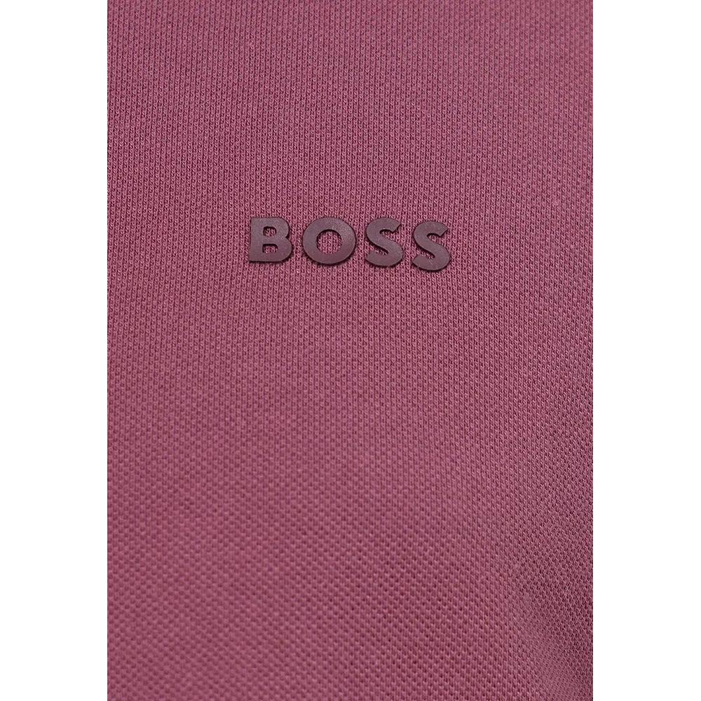 Хлопковое трикотажное поло BOSS Orange 5