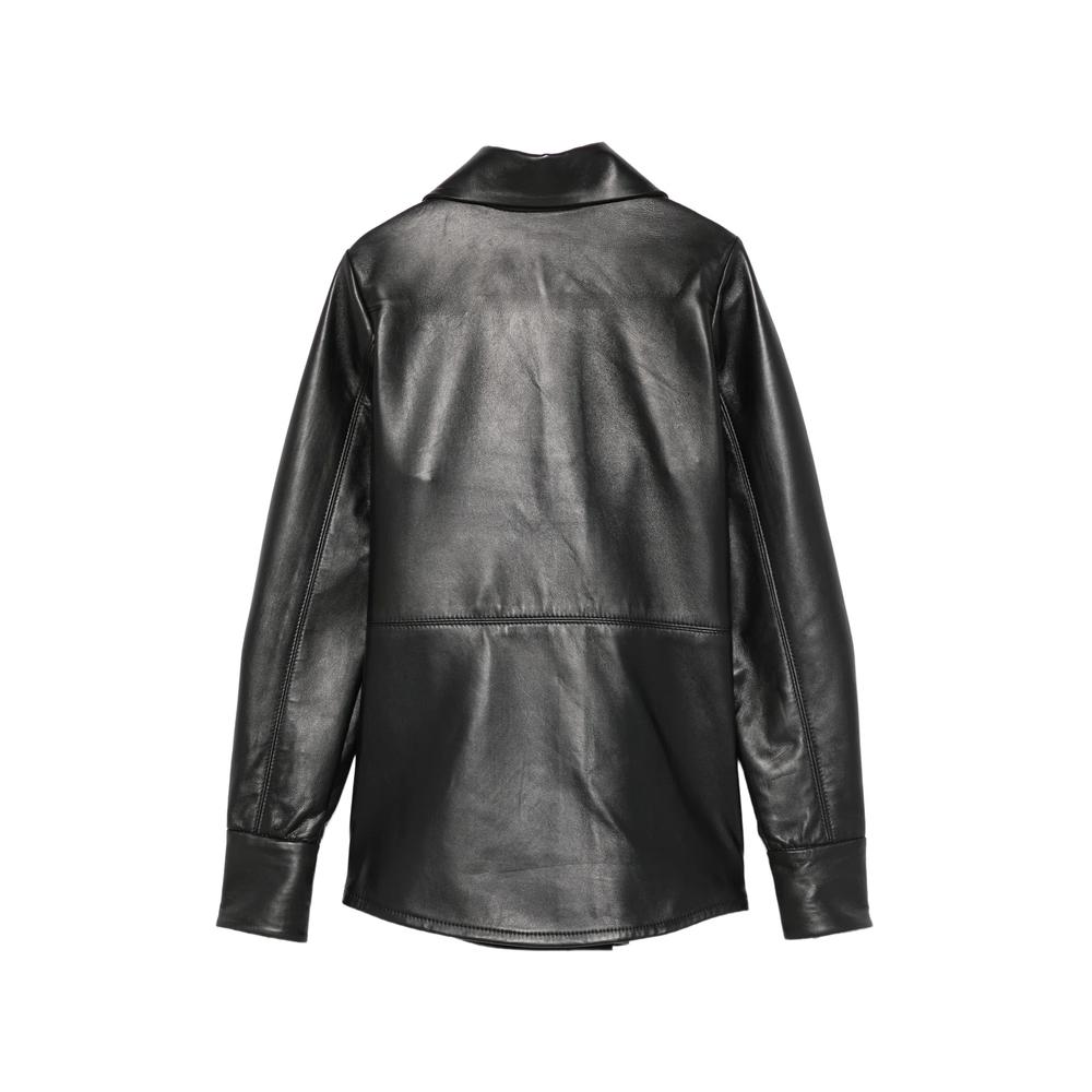 leather long-sleeve shirt 2